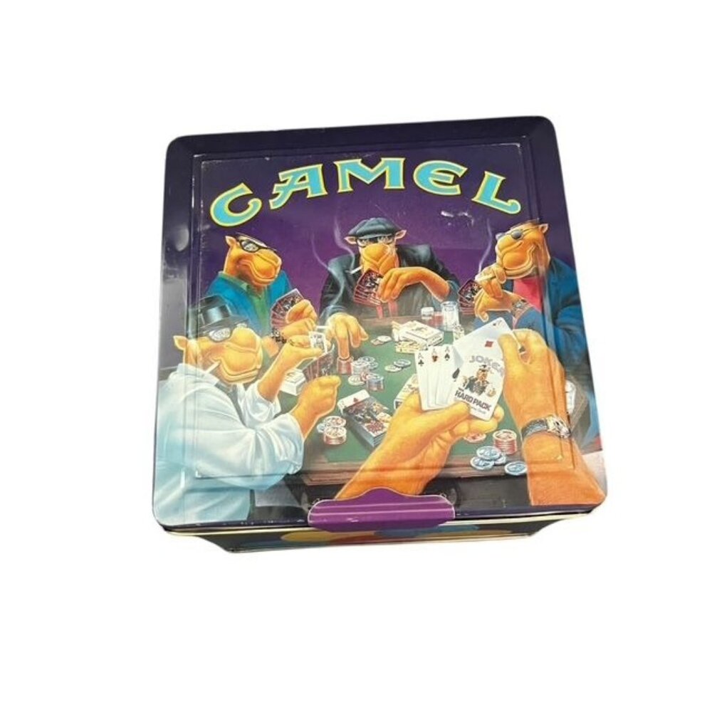 Vintage 1994 Joe Camel Cigarettes Poker Chips in Metal Tin